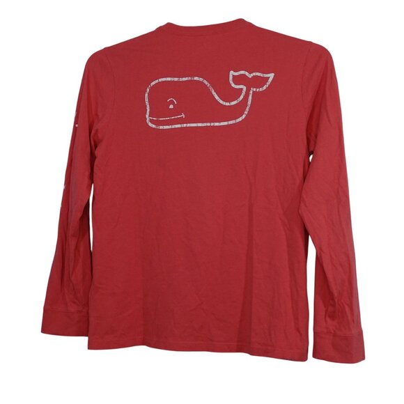 Vineyard Vines Salmon Long Sleeve Pocket Graphic T-Shirt Boys Size L 16 FLAW - Picture 3 of 11
